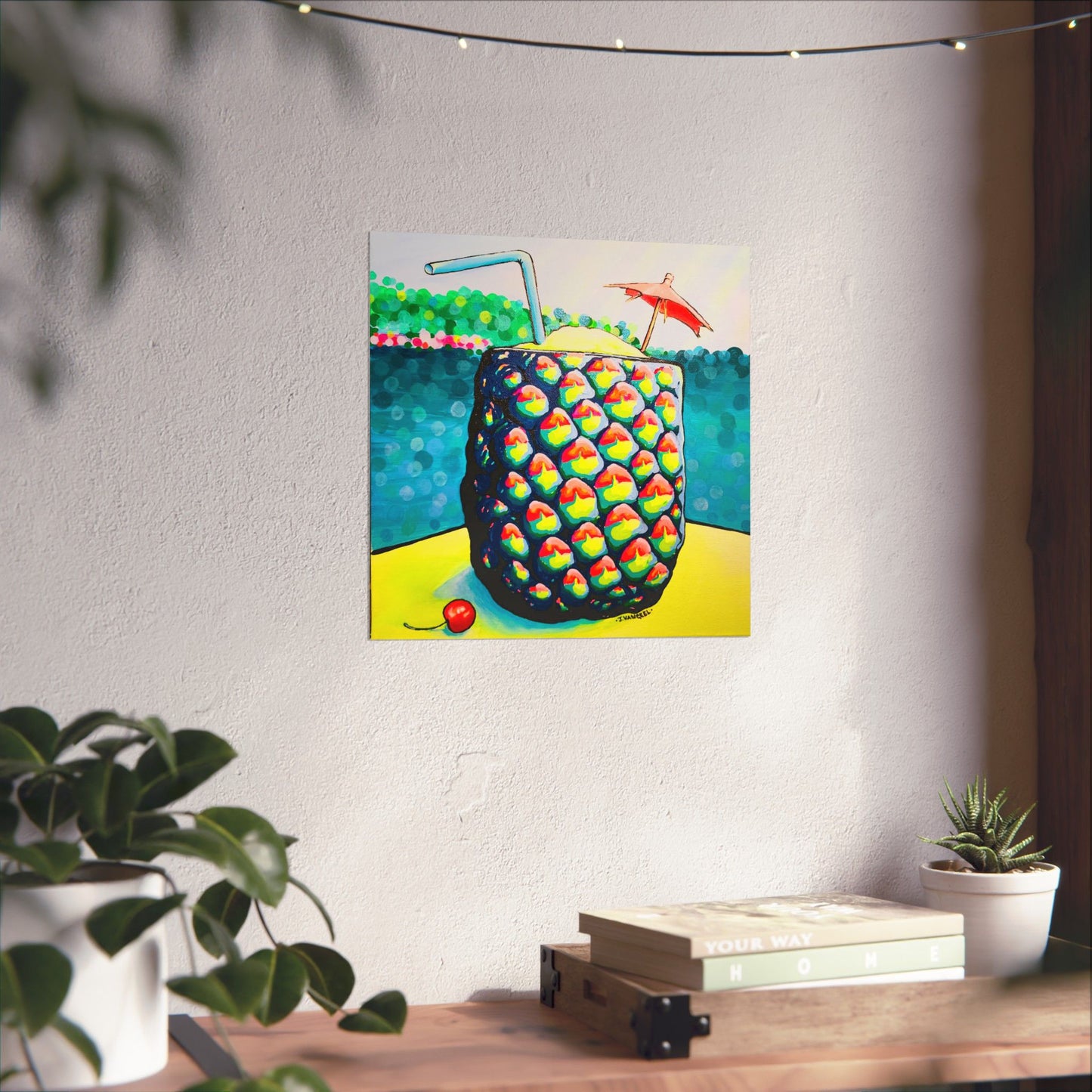 Neon Piña Colada Giclée Art Poster