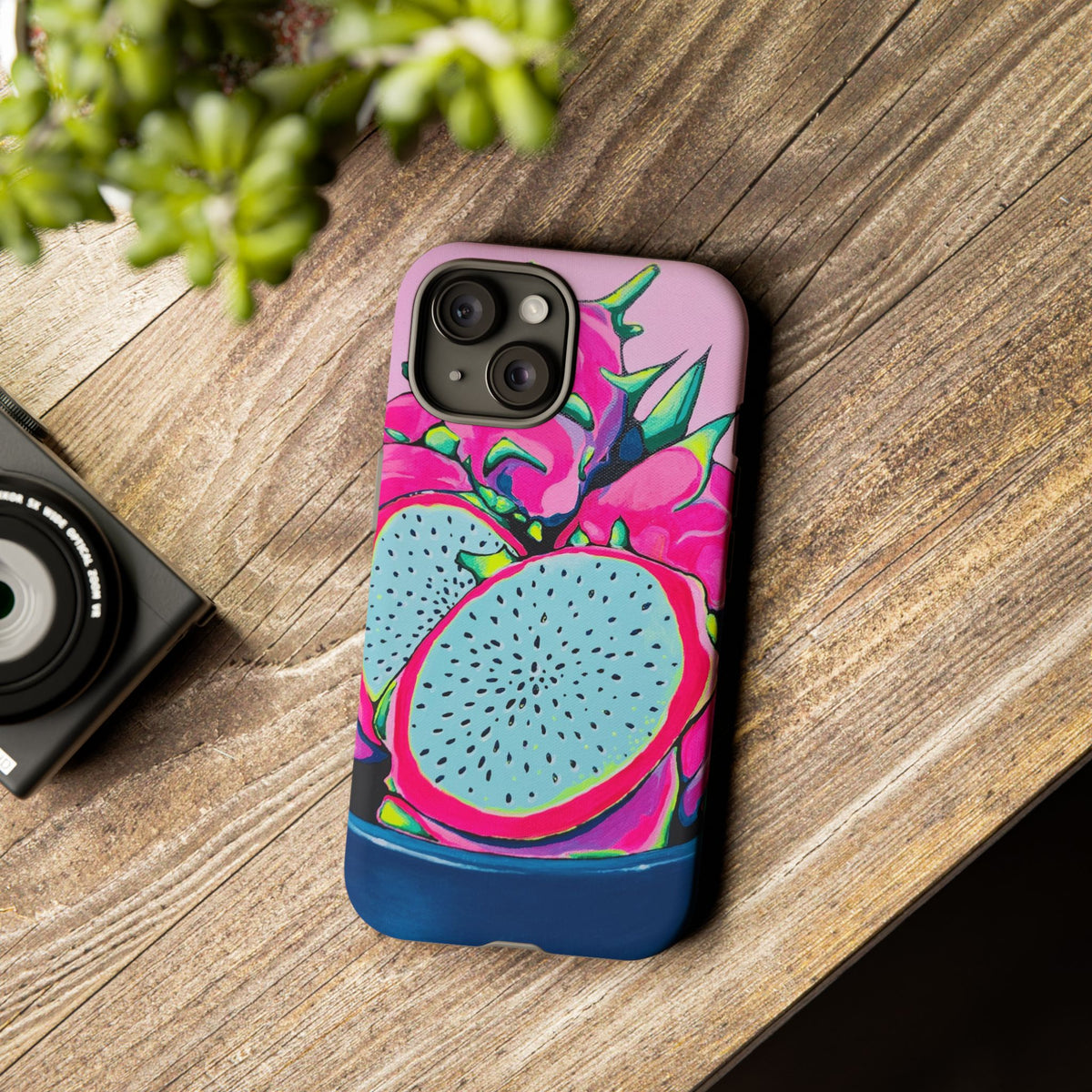 Coque de téléphone résistante Pitaya Rose Néon