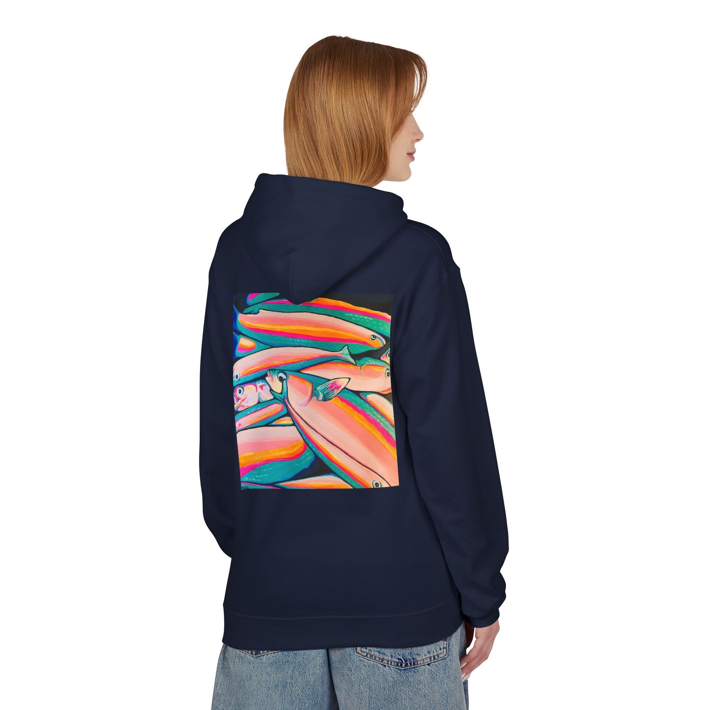 Unisex Neon Fish Soft Hoodie