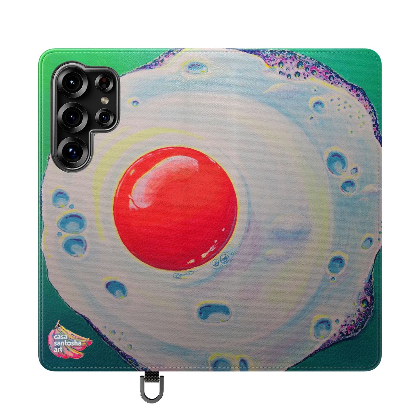 Neon Fried Egg Flip Phone Case – Wallet Cover with Card Slots