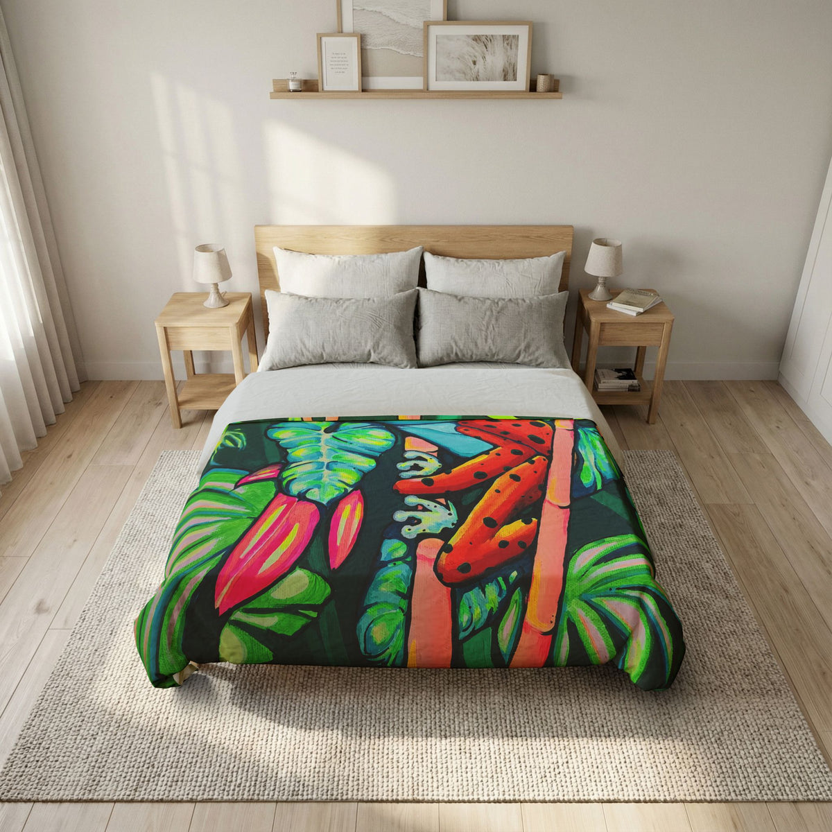 Cyclops Red Frog Duvet Cover