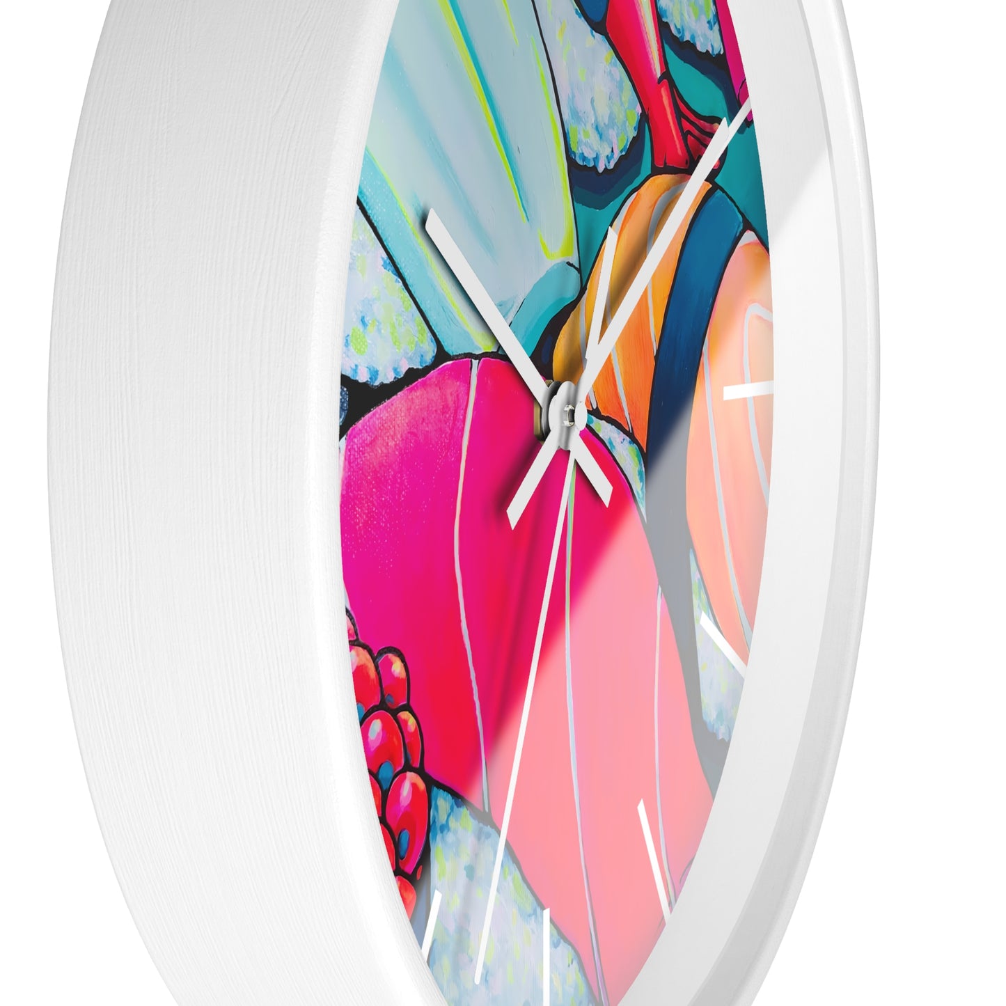 Horloge murale néon Sushi Pop Art