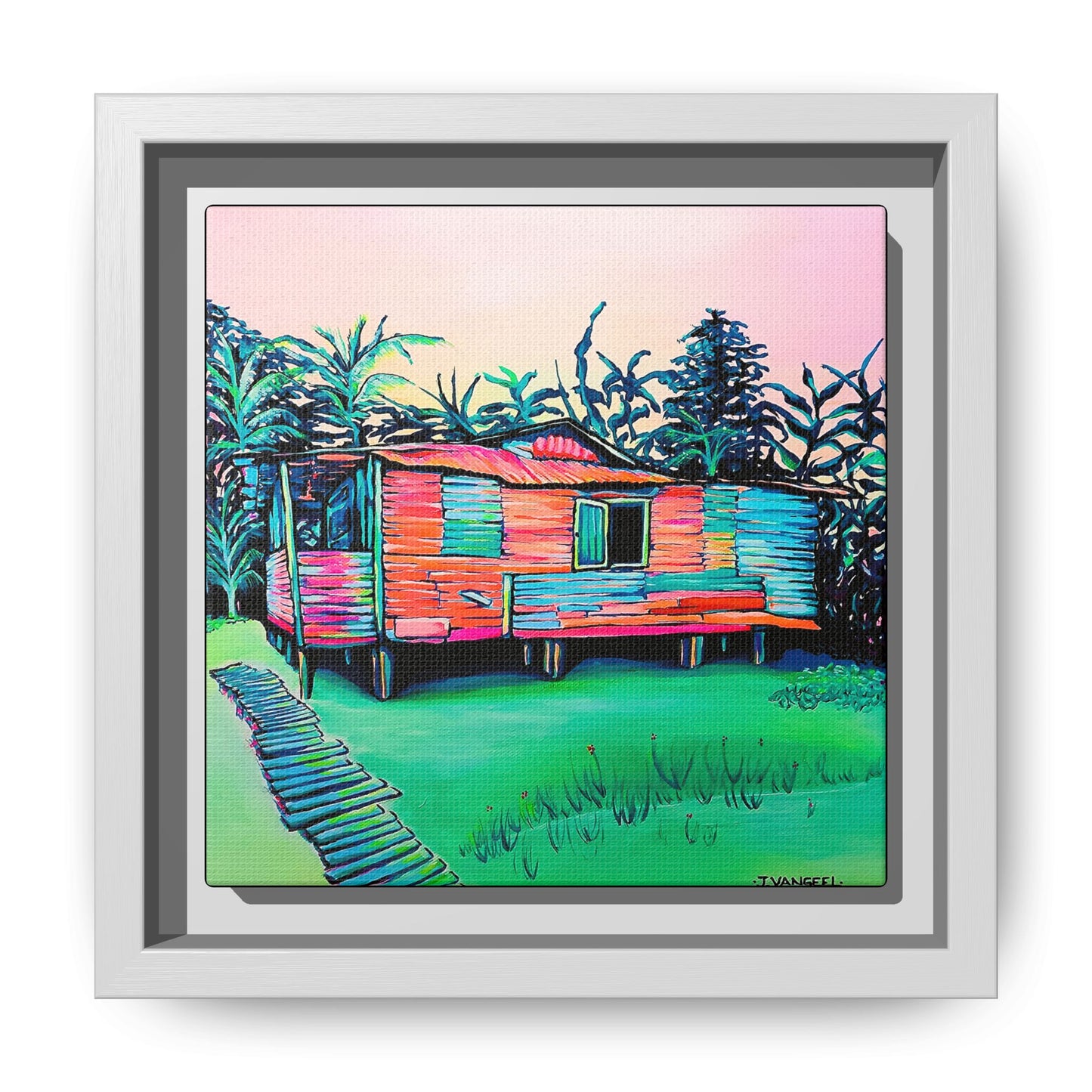 Framed Luis Russell House Bocas Canvas Print