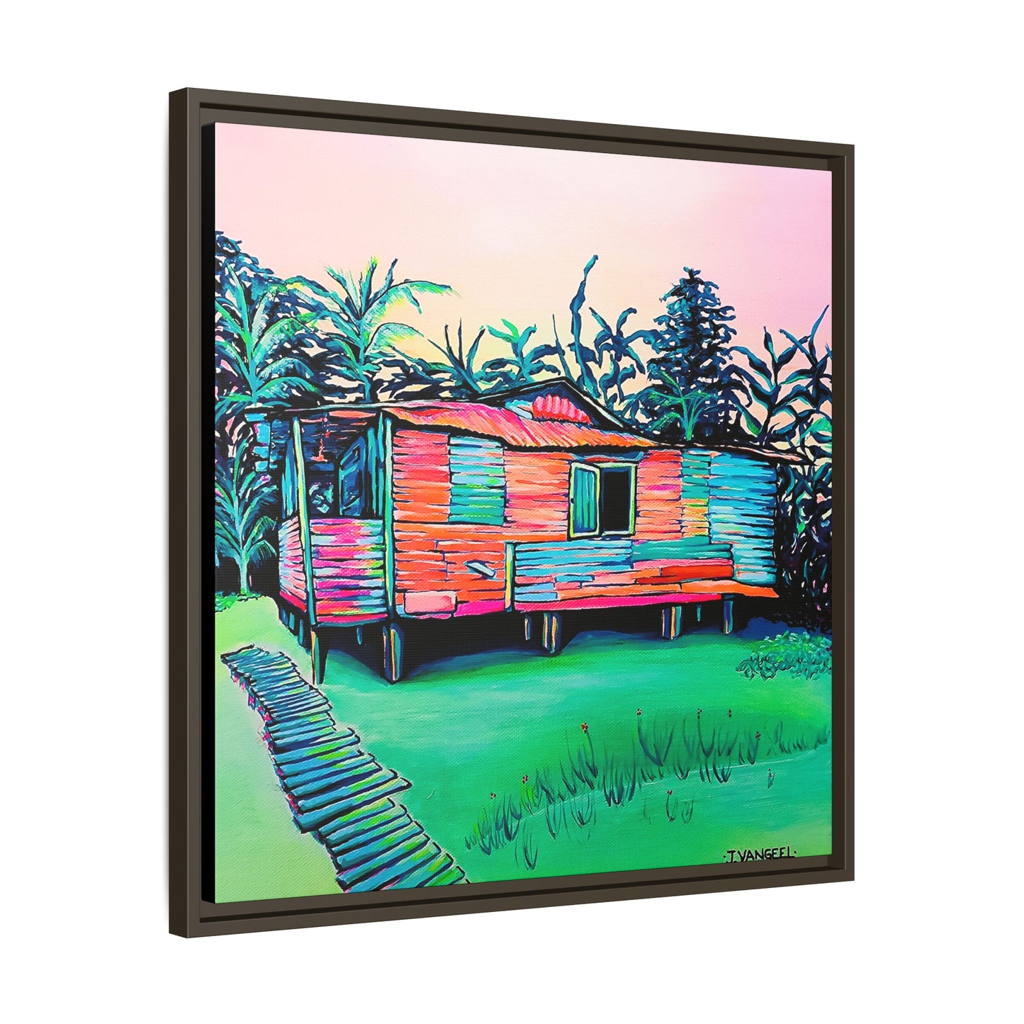 Framed Luis Russell House Bocas Canvas Print