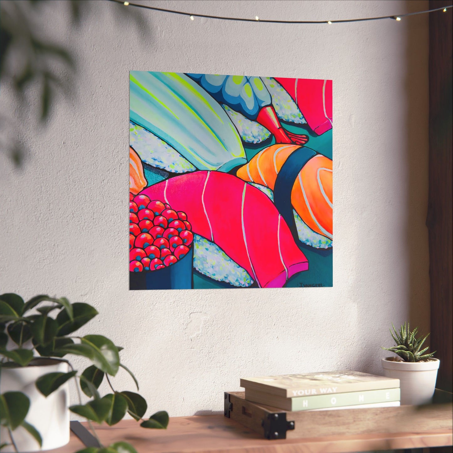 Affiche d'art Giclée Sushi Néon