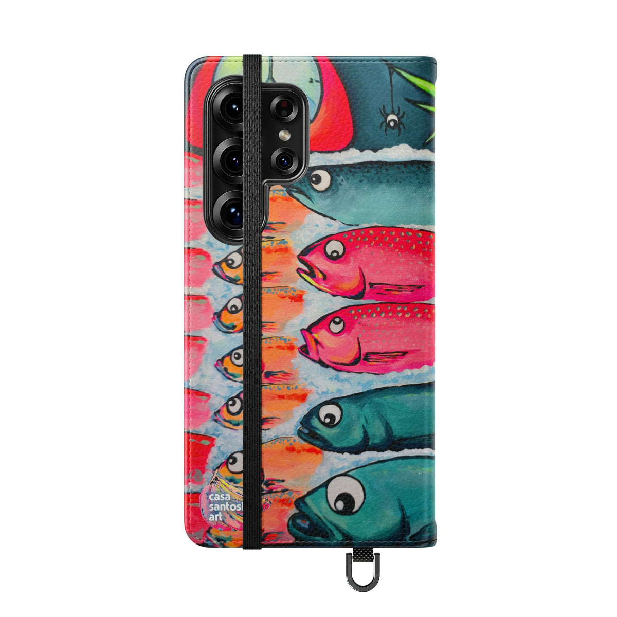 Neon Cabo Fish Market Flip Phone Case – Wallet Cover with Card Slots