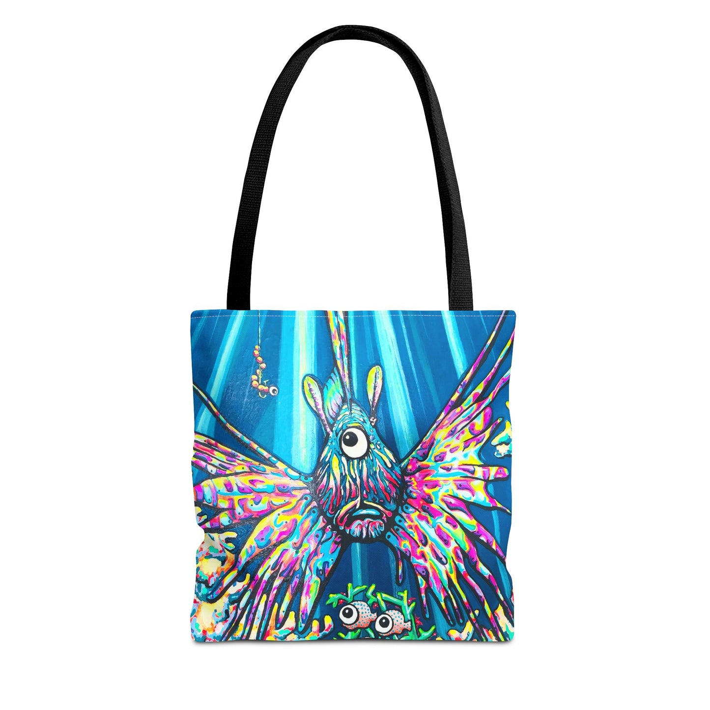 Premium Cyclops Lionfish Tote Bag, Original Artist Design, Reusable Shopping Tote,  Eco-Friendly