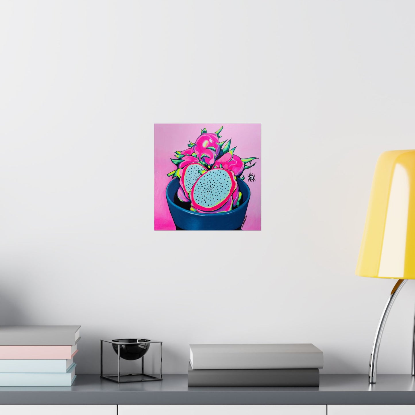 Neon Pink Dragon Fruit Giclée Art Poster