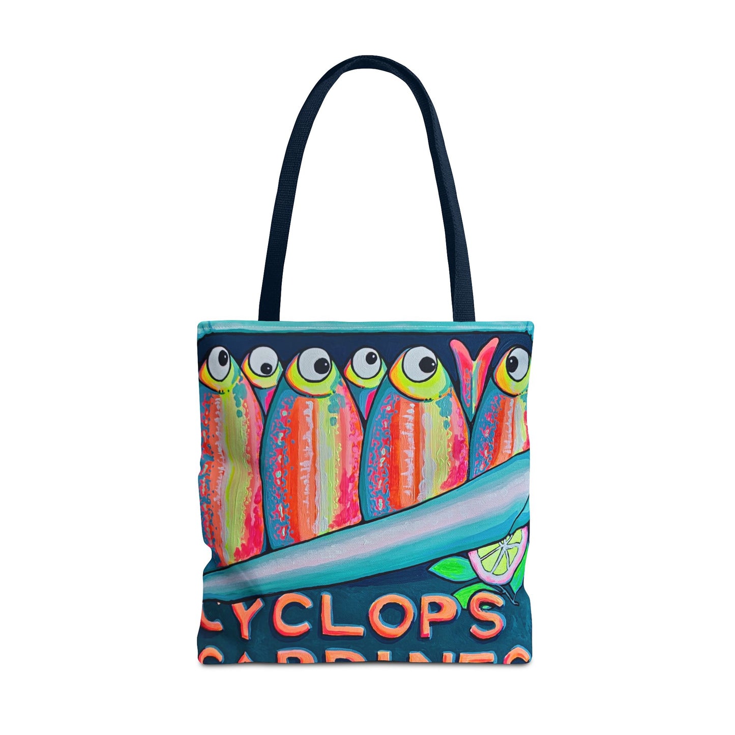 Premium Neon Sardines Tote Bag, Original Artist Design, Reusable Shopping Tote, Eco-Friendly