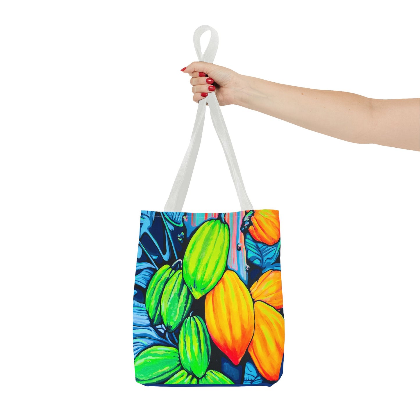 Premium Neon Cacao Tote Bag, Original Artist Design, Reusable Shopping Tote, Eco-Friendly