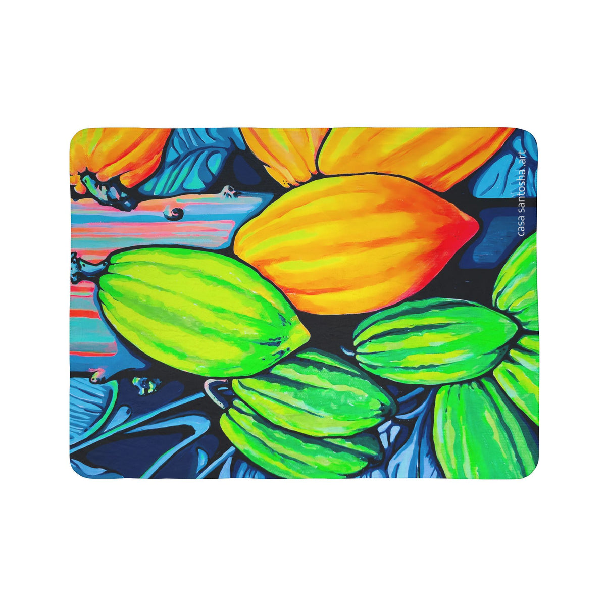 Neon Cacao Fleece Sherpa Blanket