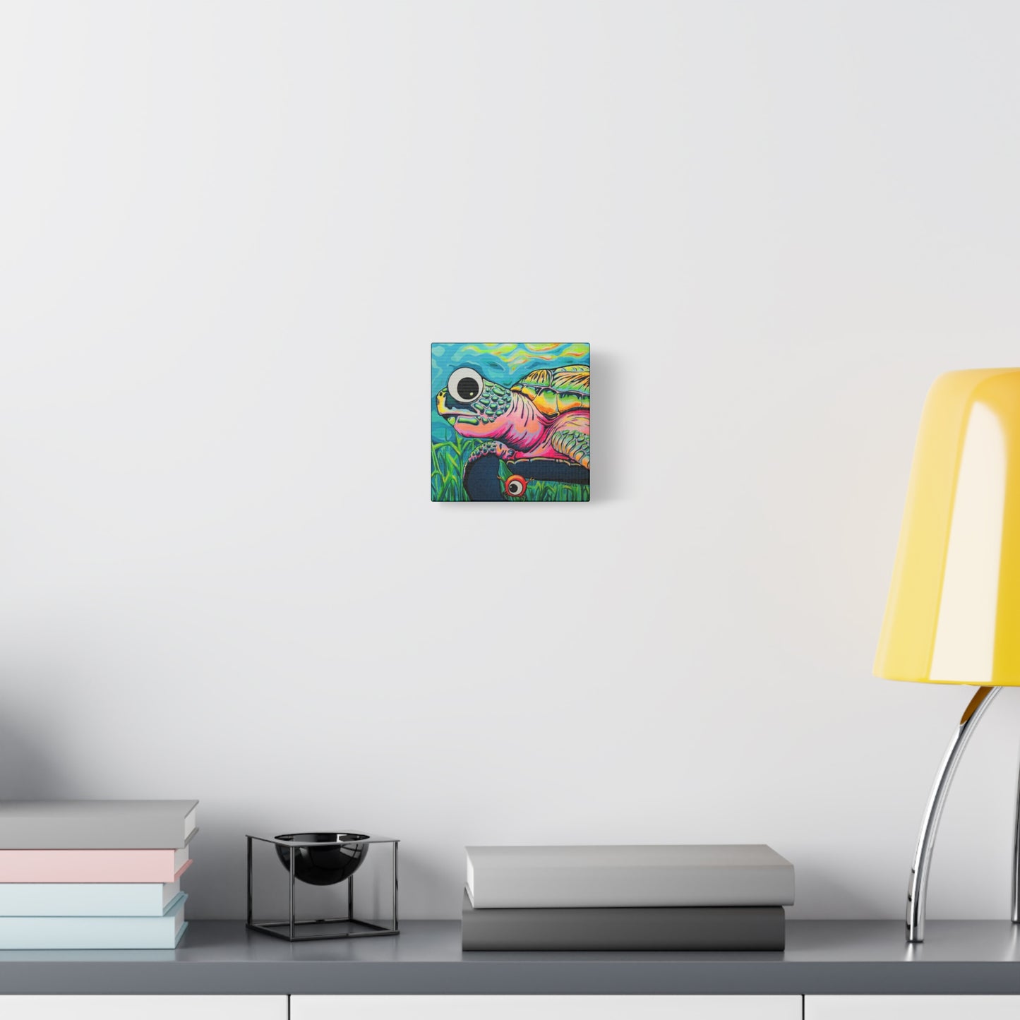 Cyclops Turtle Original Canvas Art Print, Gift, Unique Wall Decor