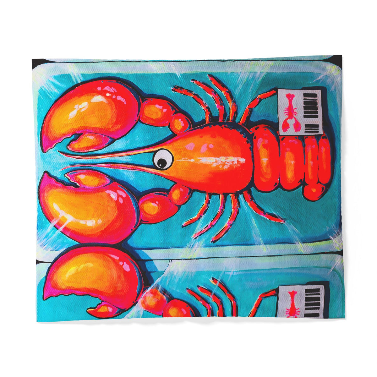 Neon Lobster Duvet Cover