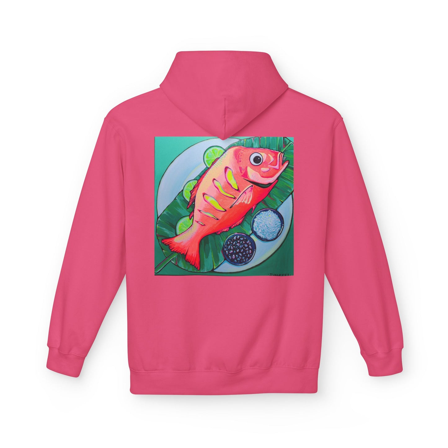 Unisex Neon Fried Fish Soft Hoodie