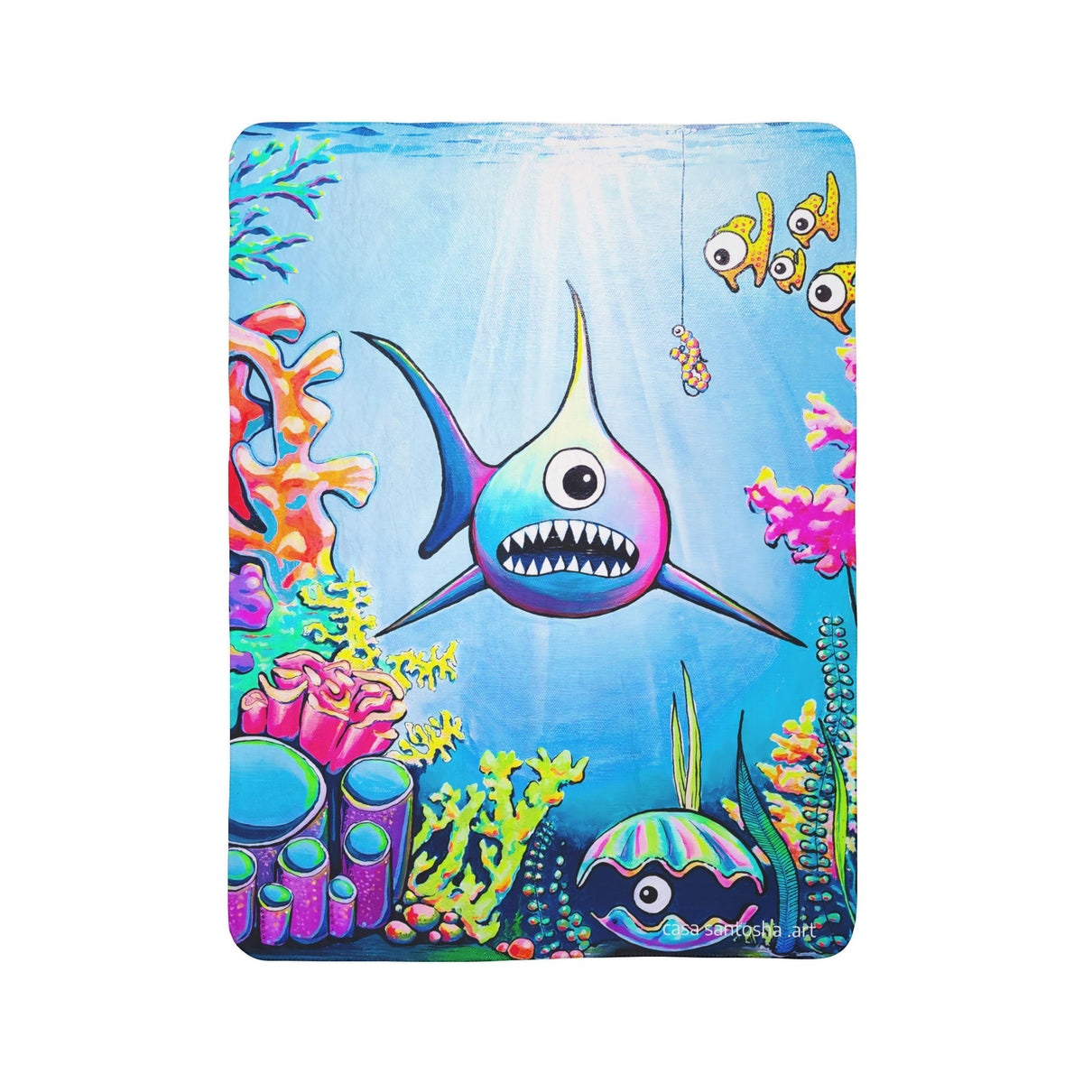 Cyclops Shark Fleece Sherpa Blanket