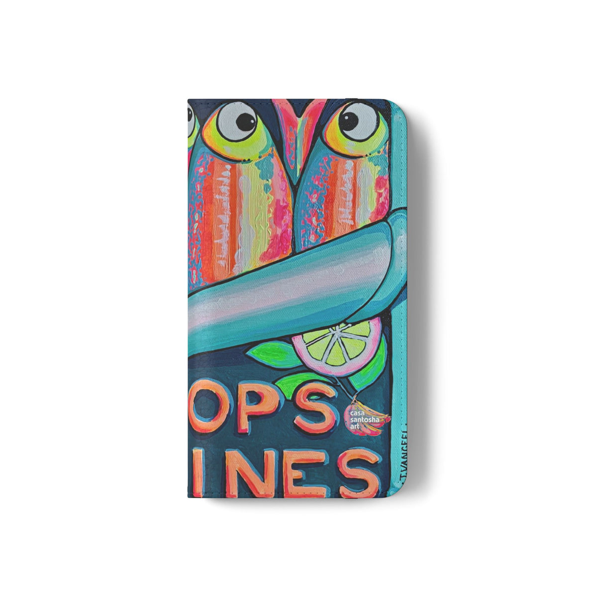 Neon Sardines Flip Phone Case – Wallet Cover with Card Slots