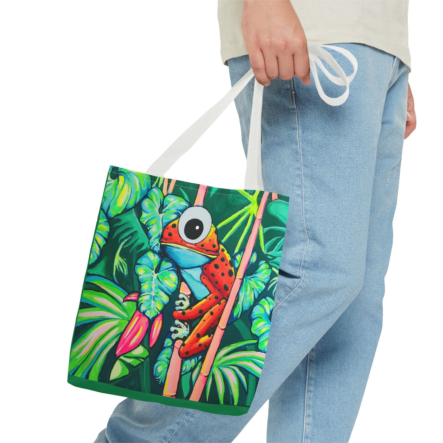 Premium Cyclops Red Frog Tote Bag, Original Artist Design, Reusable Shopping Tote, Eco-Friendly