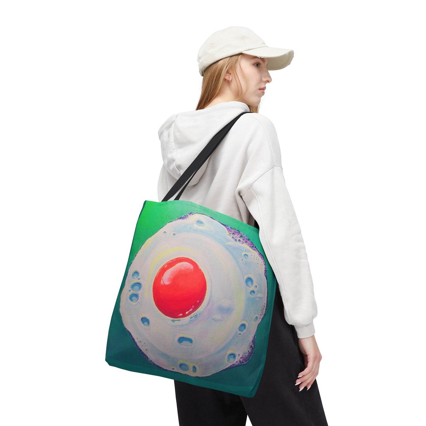 Premium Neon Fried Egg Tote Bag, Original Artist Design, Reusable Shopping Tote,  Eco-Friendly