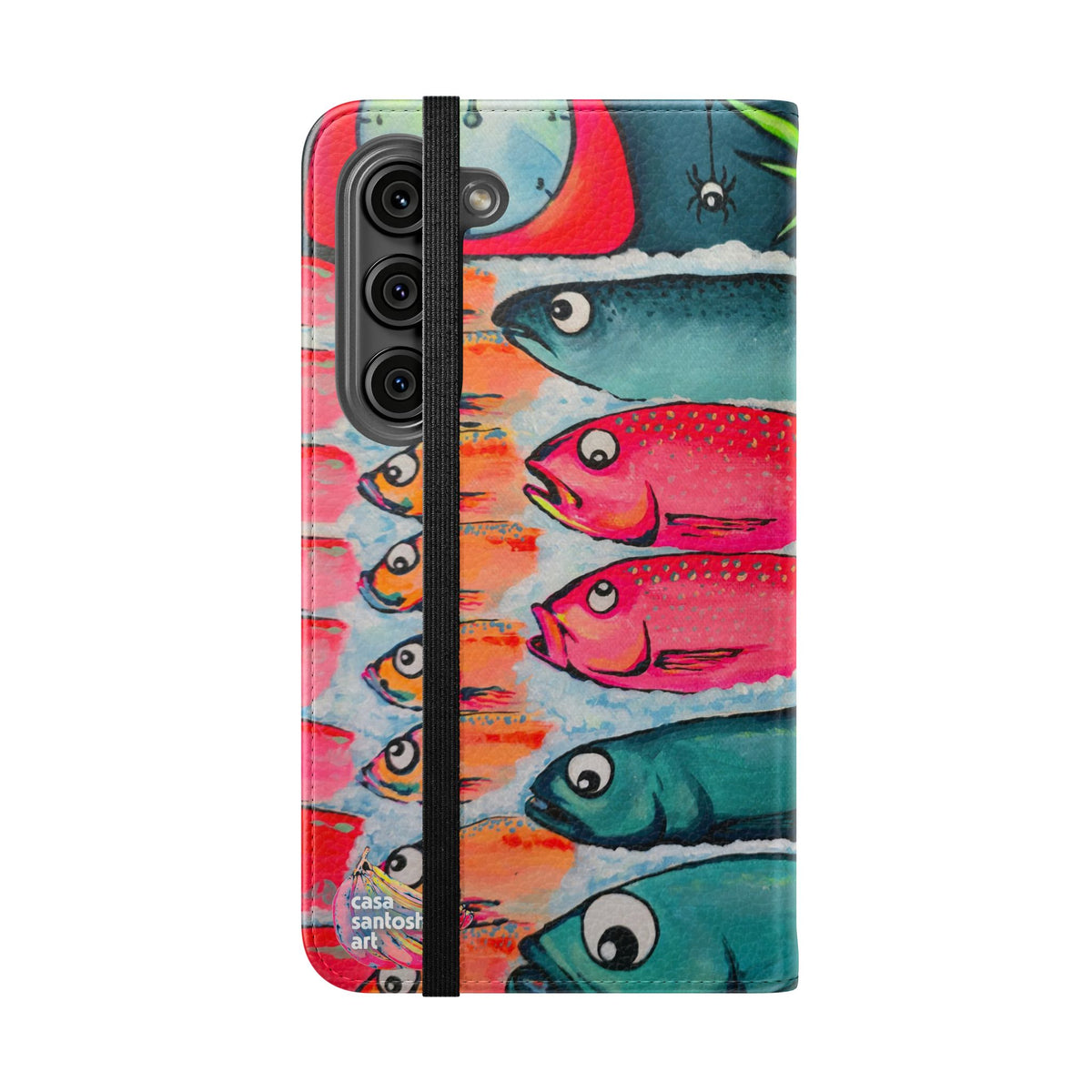 Neon Cabo Fish Market Flip Phone Case – Wallet Cover with Card Slots