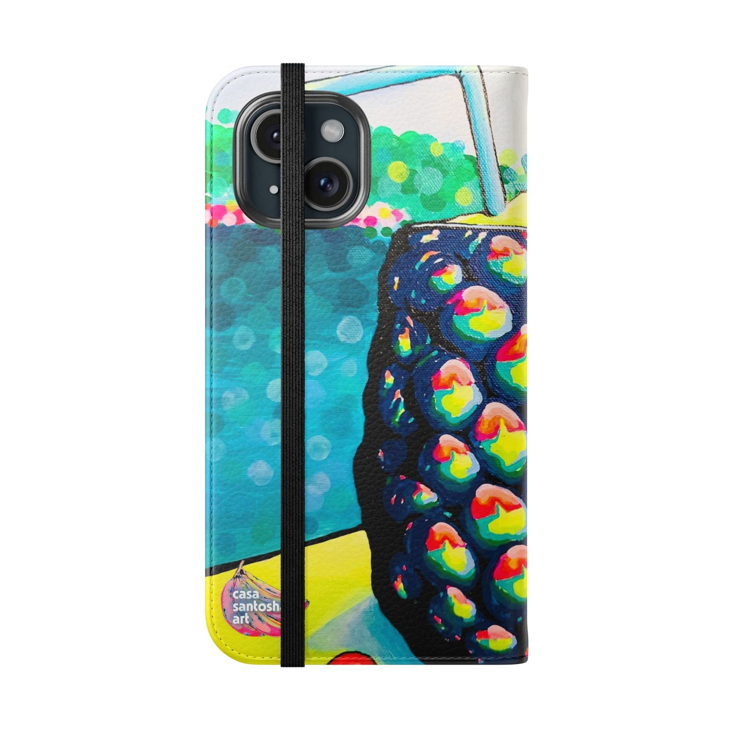 Neon Piña Colada Flip Phone Case – Wallet Cover with Card Slots