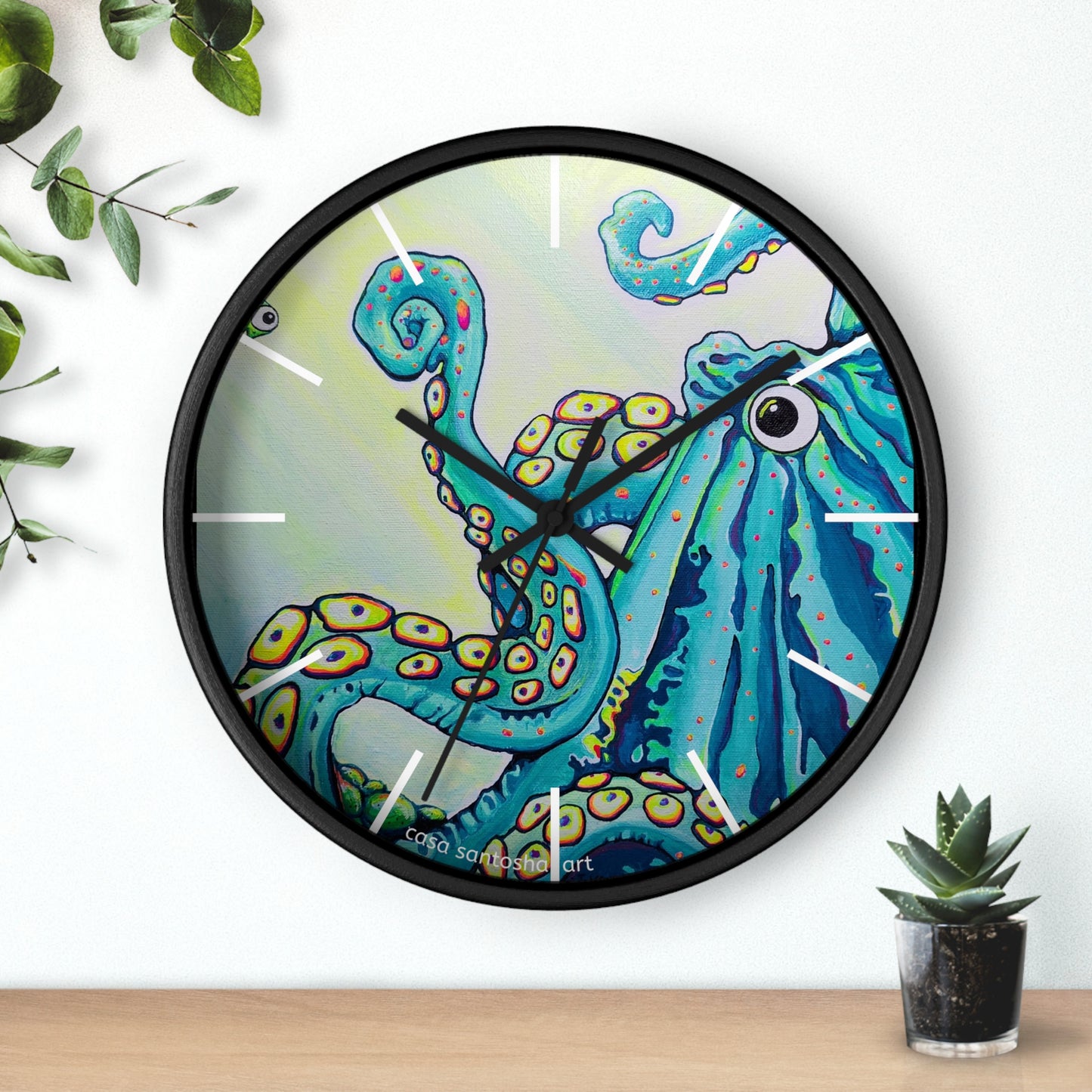 Cyclops Octopus Pop Art Wall Clock