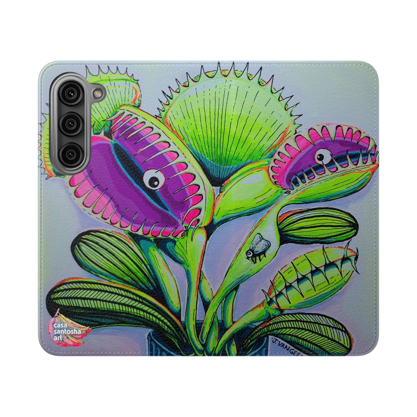 Cyclops Venus Fly Trap Flip Phone Case – Wallet Cover with Card Slots