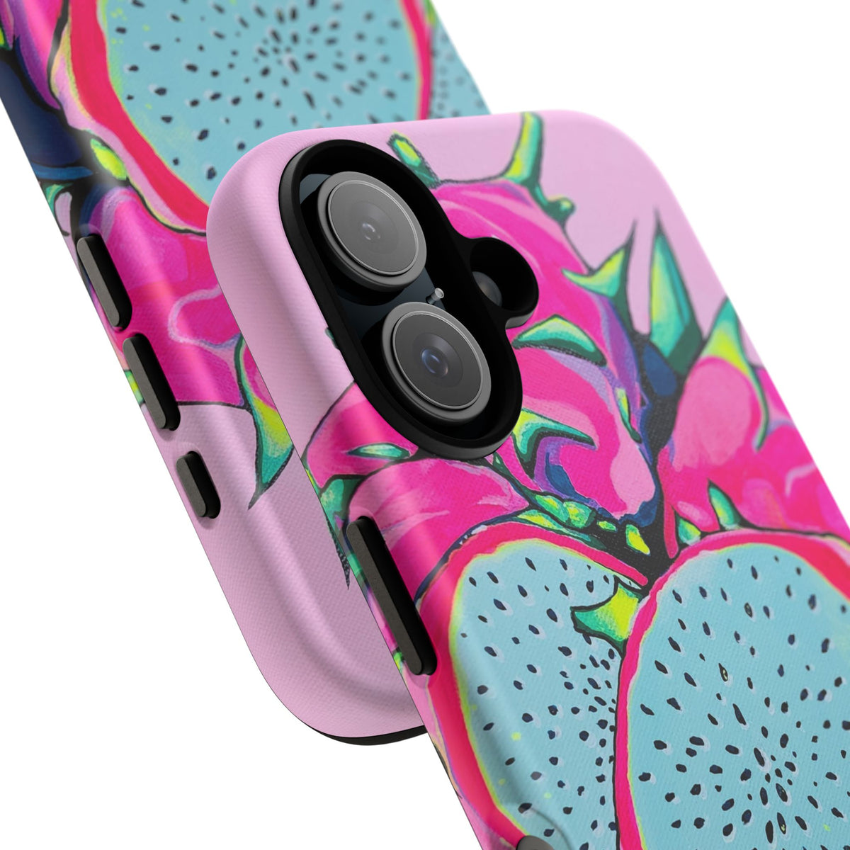 Coque de téléphone résistante Pitaya Rose Néon