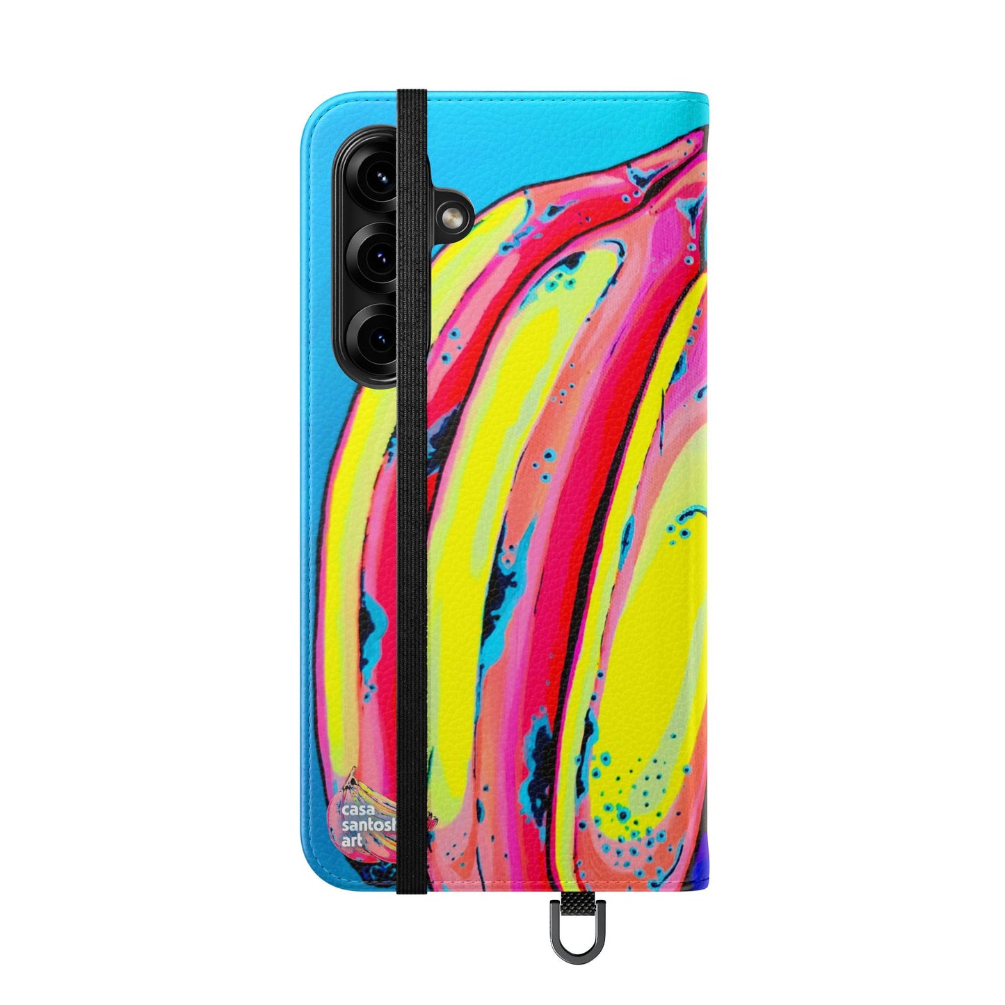 Neon Fat Bananas Flip Phone Case – Wallet Cover with Card Slots