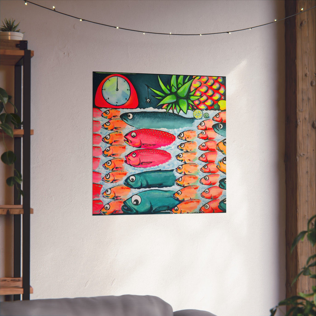 Neon Cabo Fish Market Giclée Art Poster