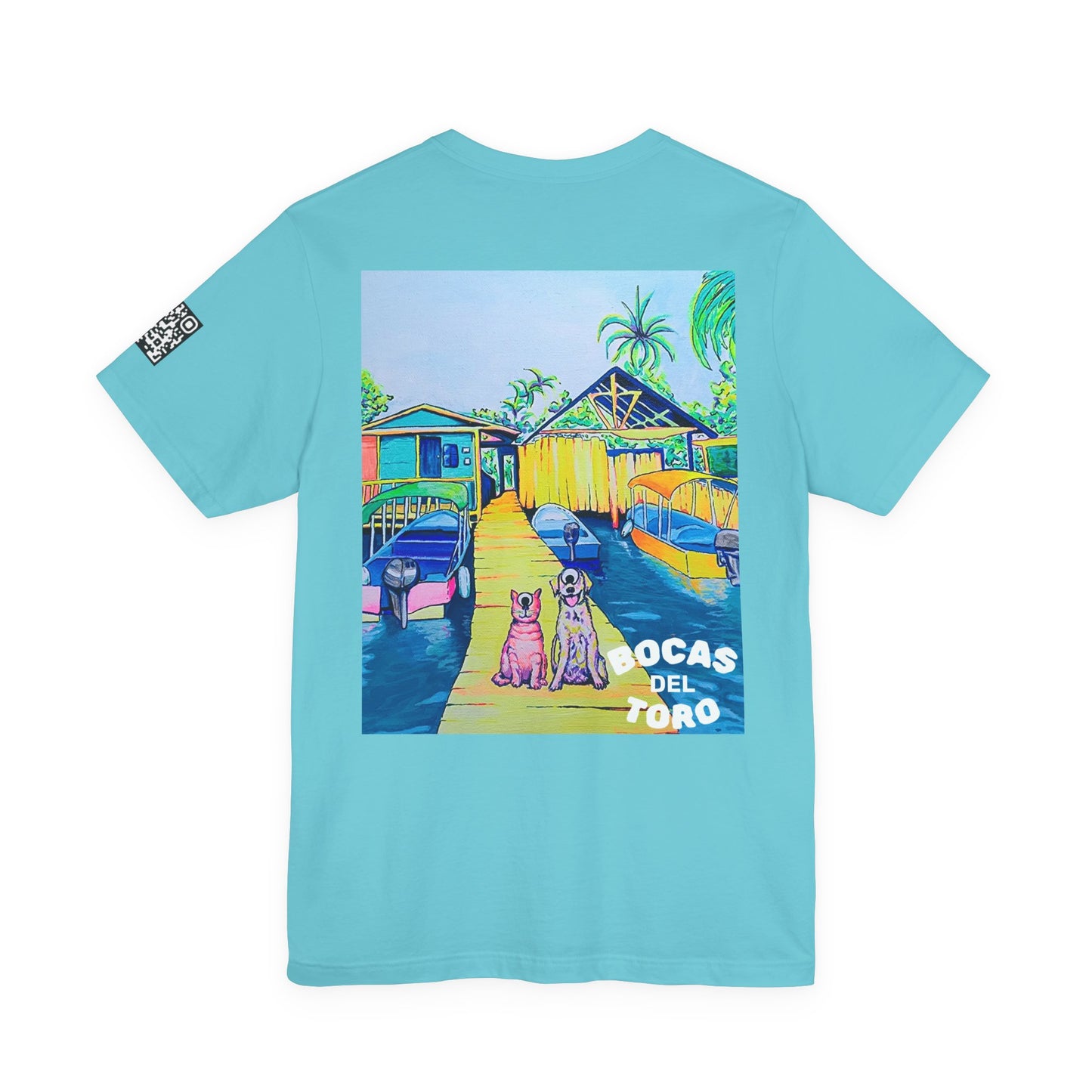 Unisex Cyclops Cat And Dog in Bocas Tee