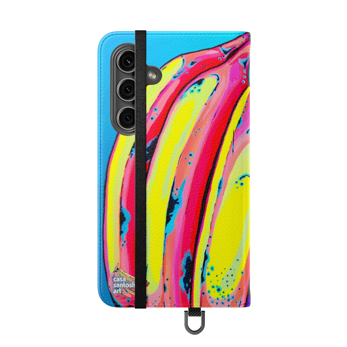Neon Fat Bananas Flip Phone Case – Wallet Cover with Card Slots