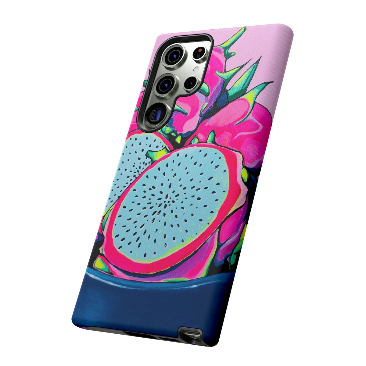 Coque de téléphone résistante Pitaya Rose Néon