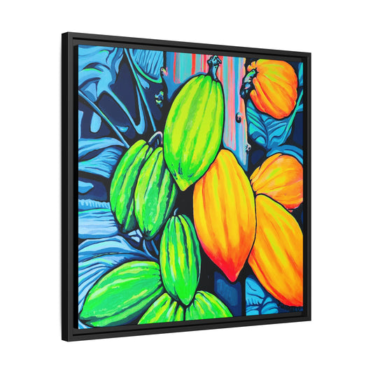 Framed Neon Cacao Canvas Print
