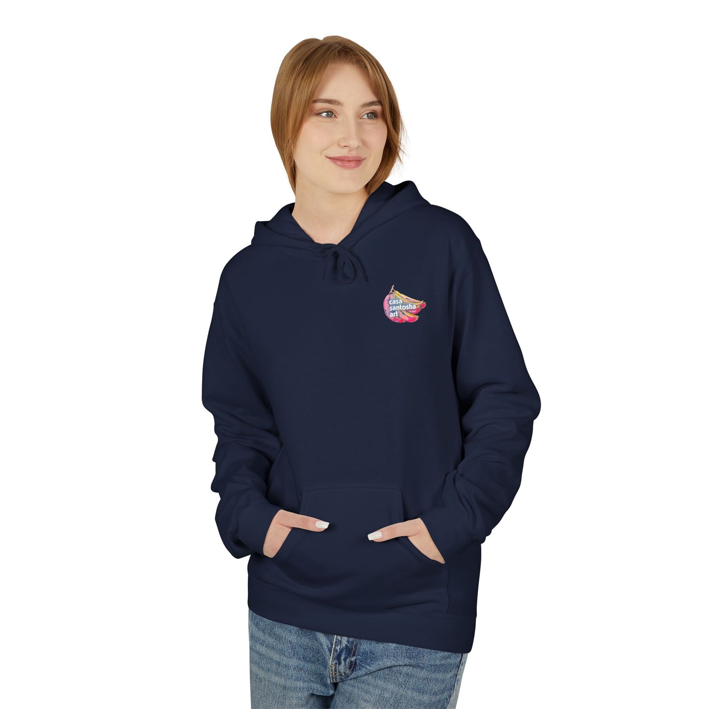 Sweat à capuche doux unisexe néon motif sushis