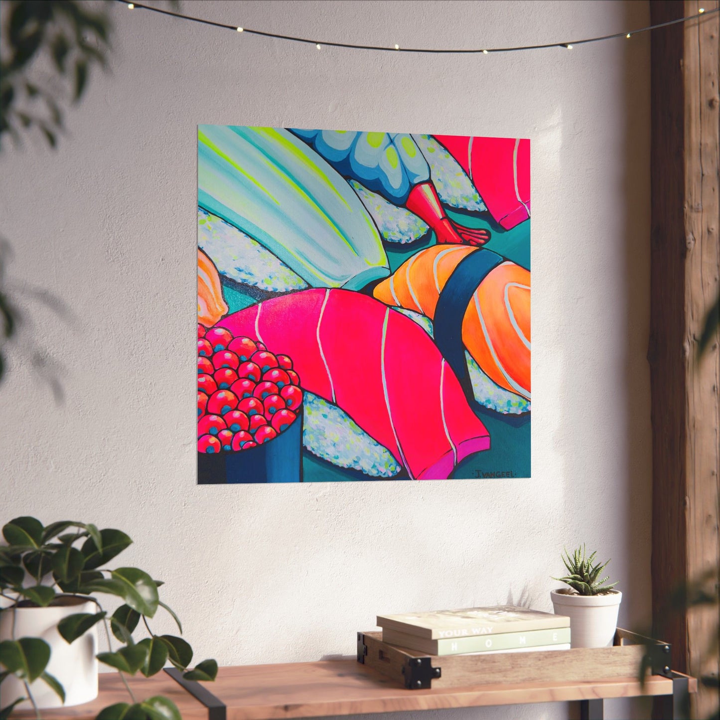 Neon Sushi Giclée Art Poster