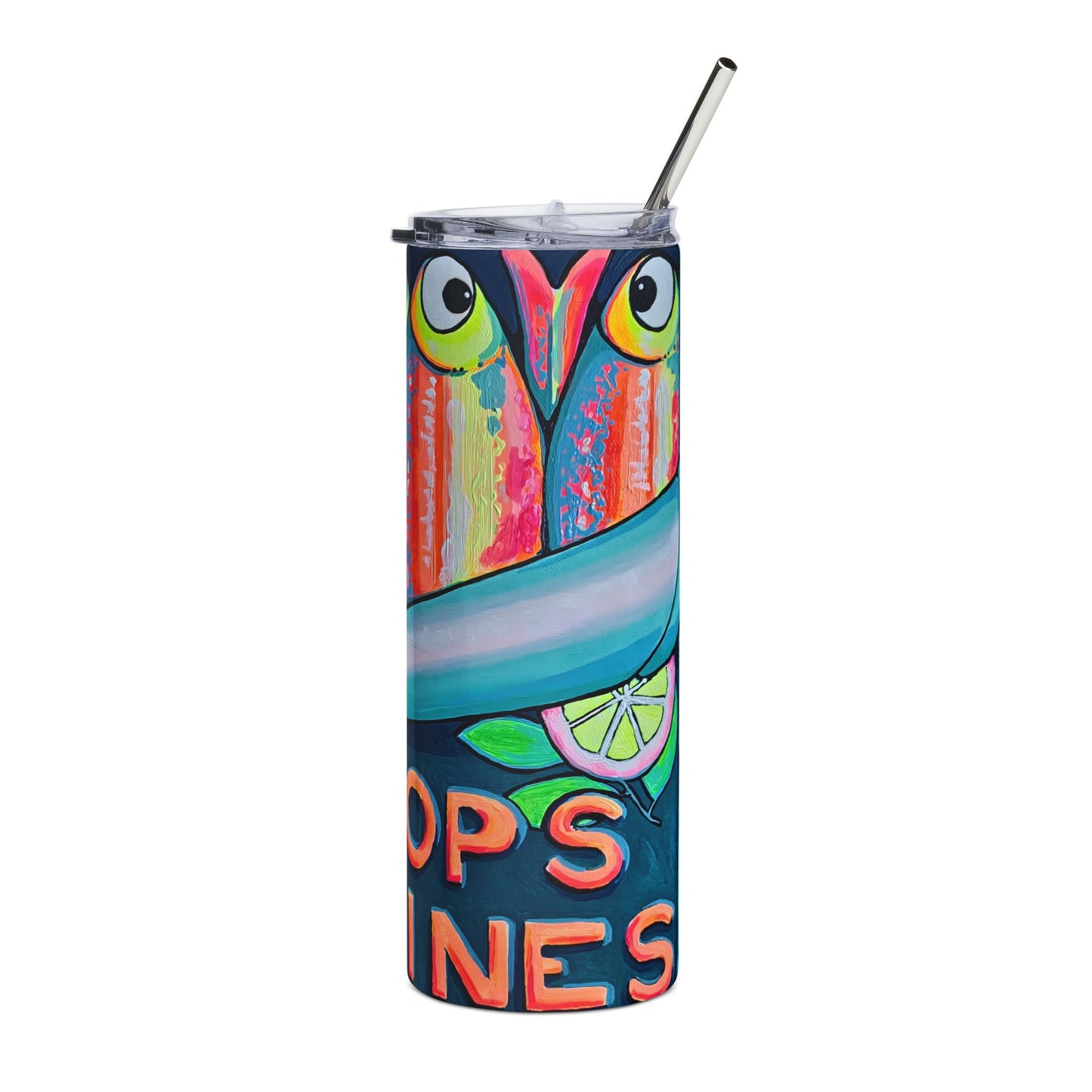 Neon Sardines Stainless Steel Tumbler, 20oz | Fun Travel Mug, Eco-Friendly