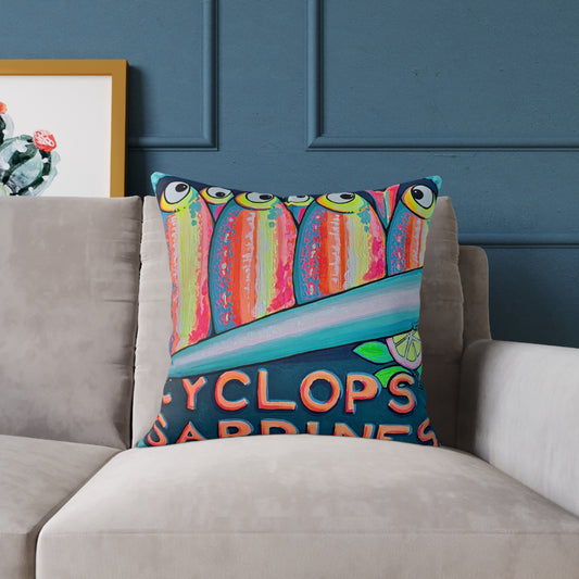 Neon Sardines Art Canvas Decorative Pillow