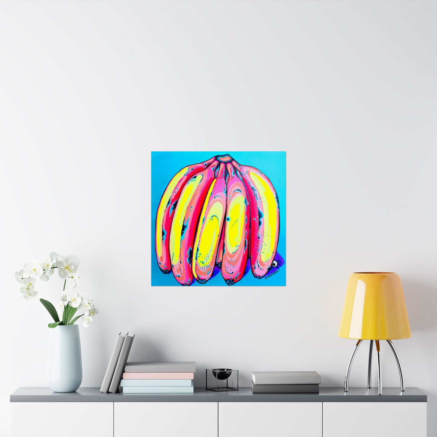 Neon Fat Bananas Giclée Art Poster