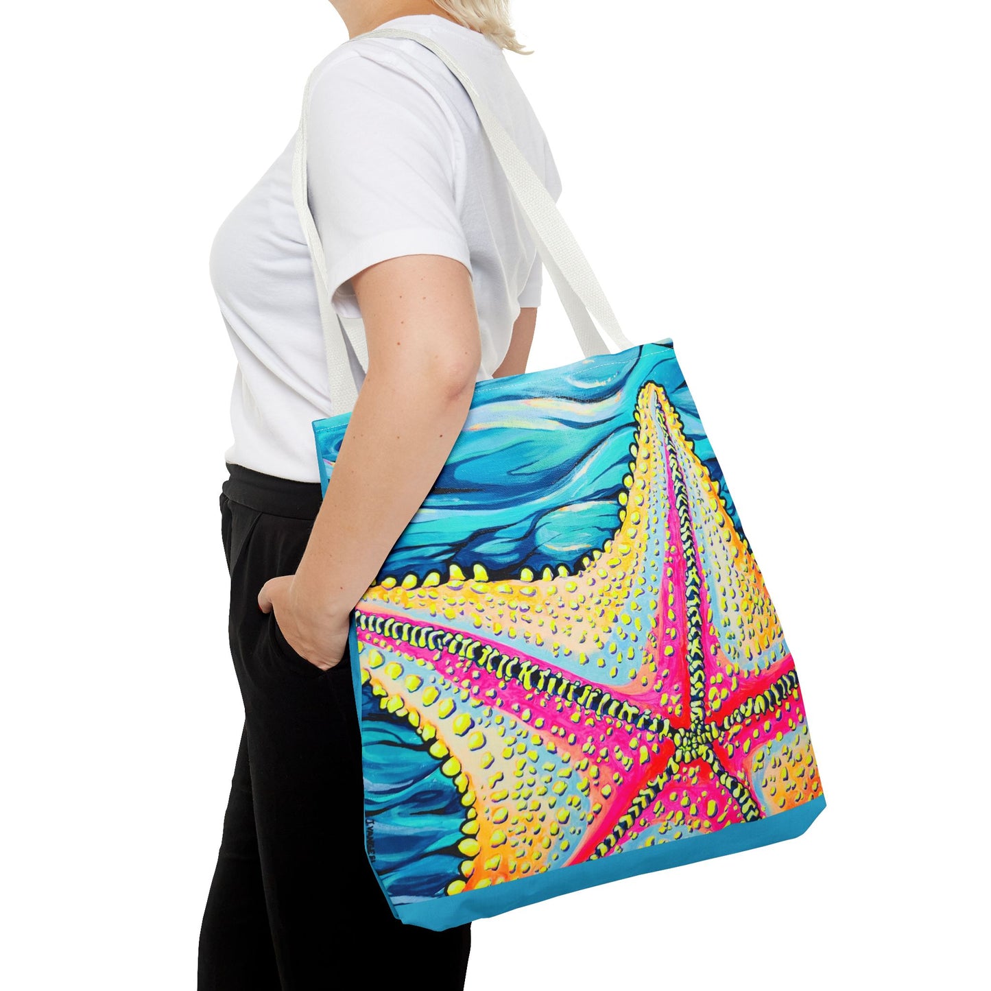 Premium Starfish Beach Bocas Tote Bag, Original Artist Design, Reusable Shopping Tote, Eco-Friendly