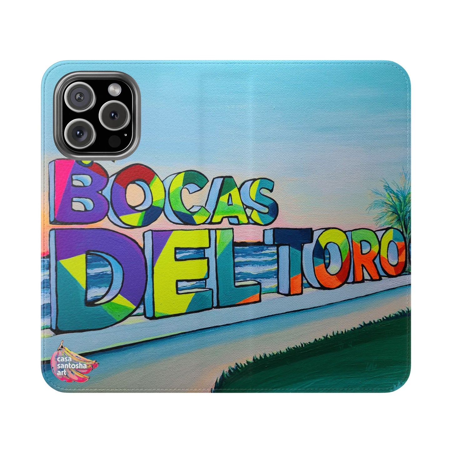 Bocas Del Toro Sign Flip Phone Case – Wallet Cover with Card Slots