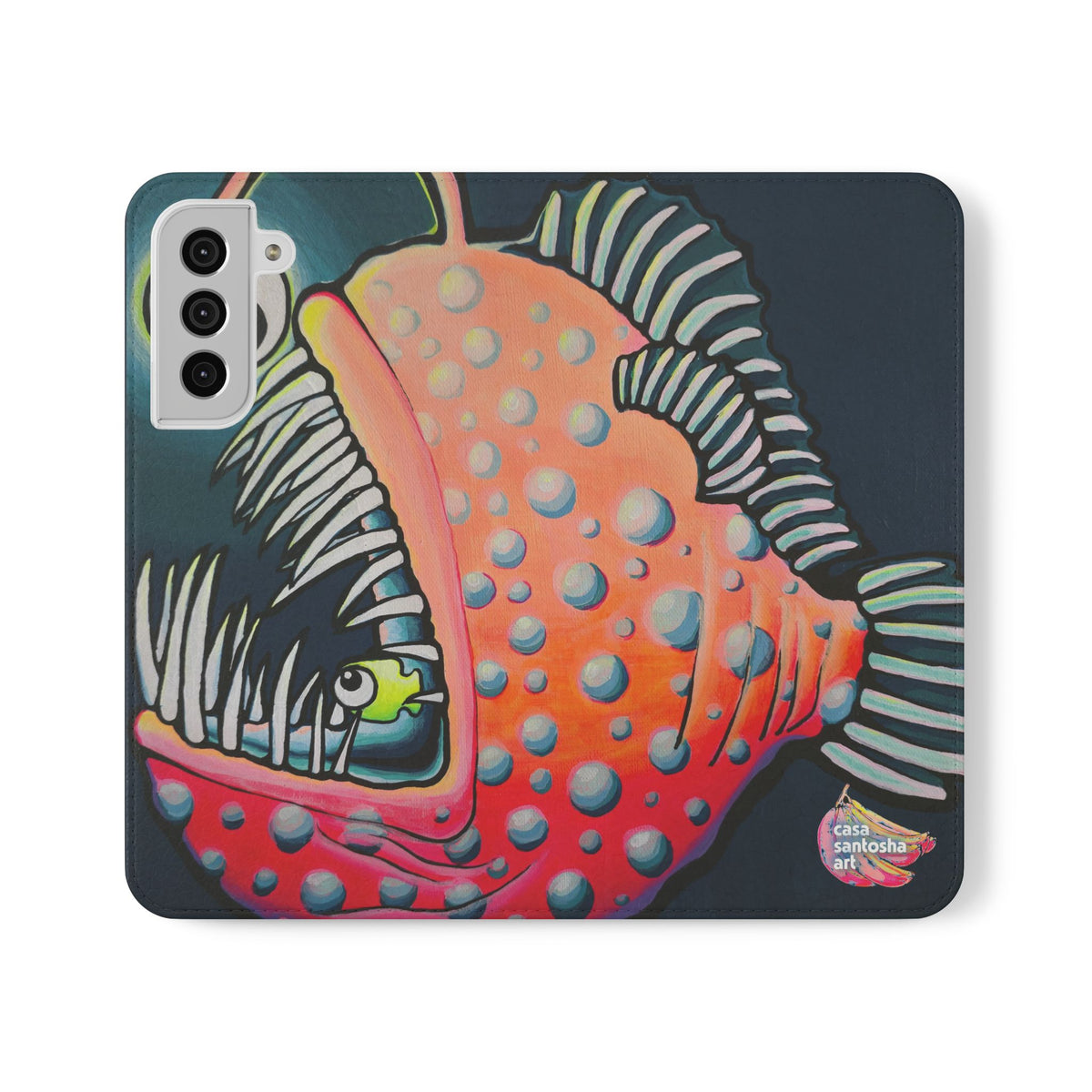 Cyclops Anglerfish Flip Phone Case – Wallet Cover with Card Slots
