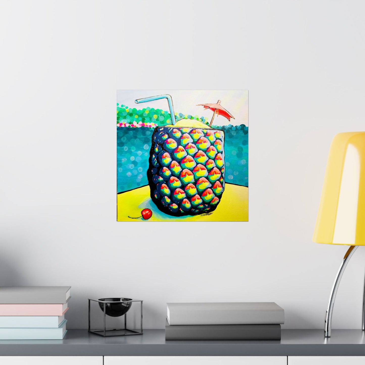 Neon Piña Colada Giclée Art Poster