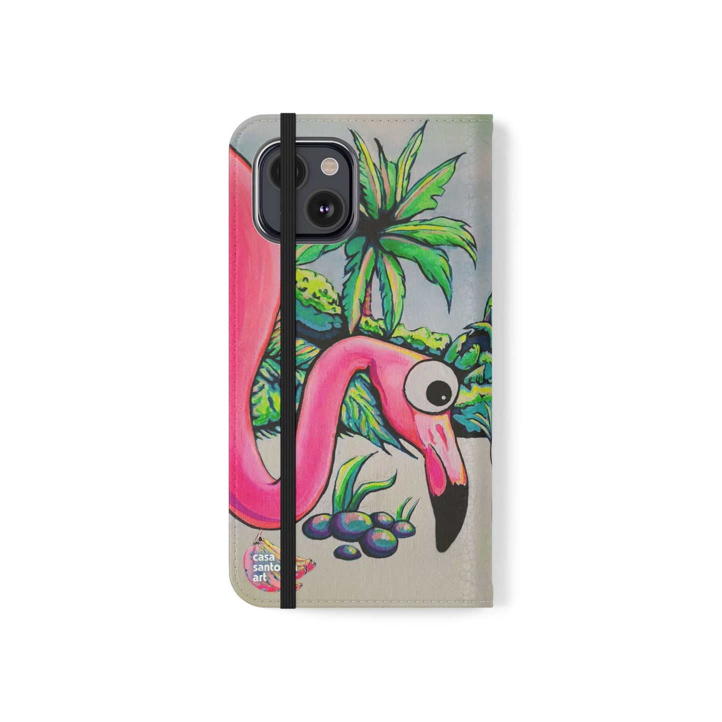 Cyclops Flamingo Family Flip Phone Case – Wallet Cover with Card Slots
