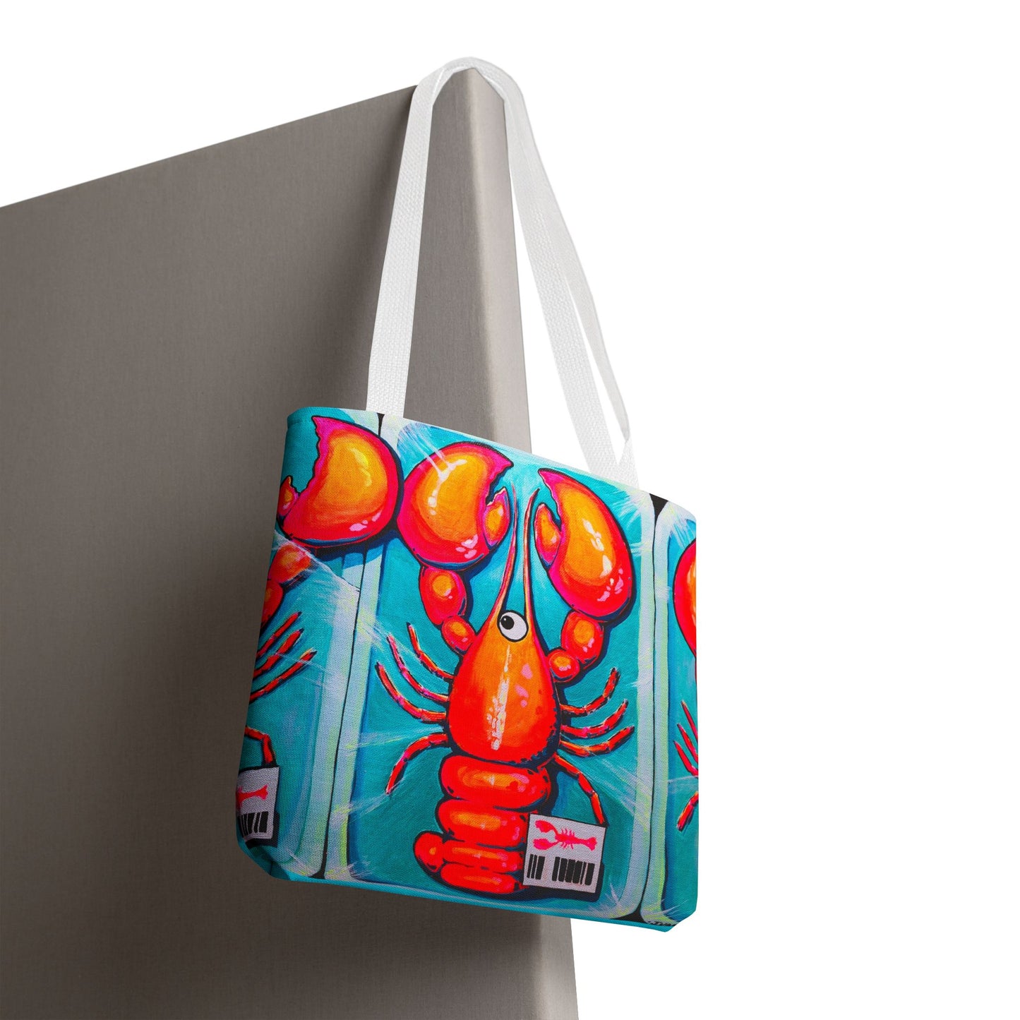 Premium Neon Lobster Tote Bag, Original Artist Design, Reusable Shopping Tote,  Eco-Friendly