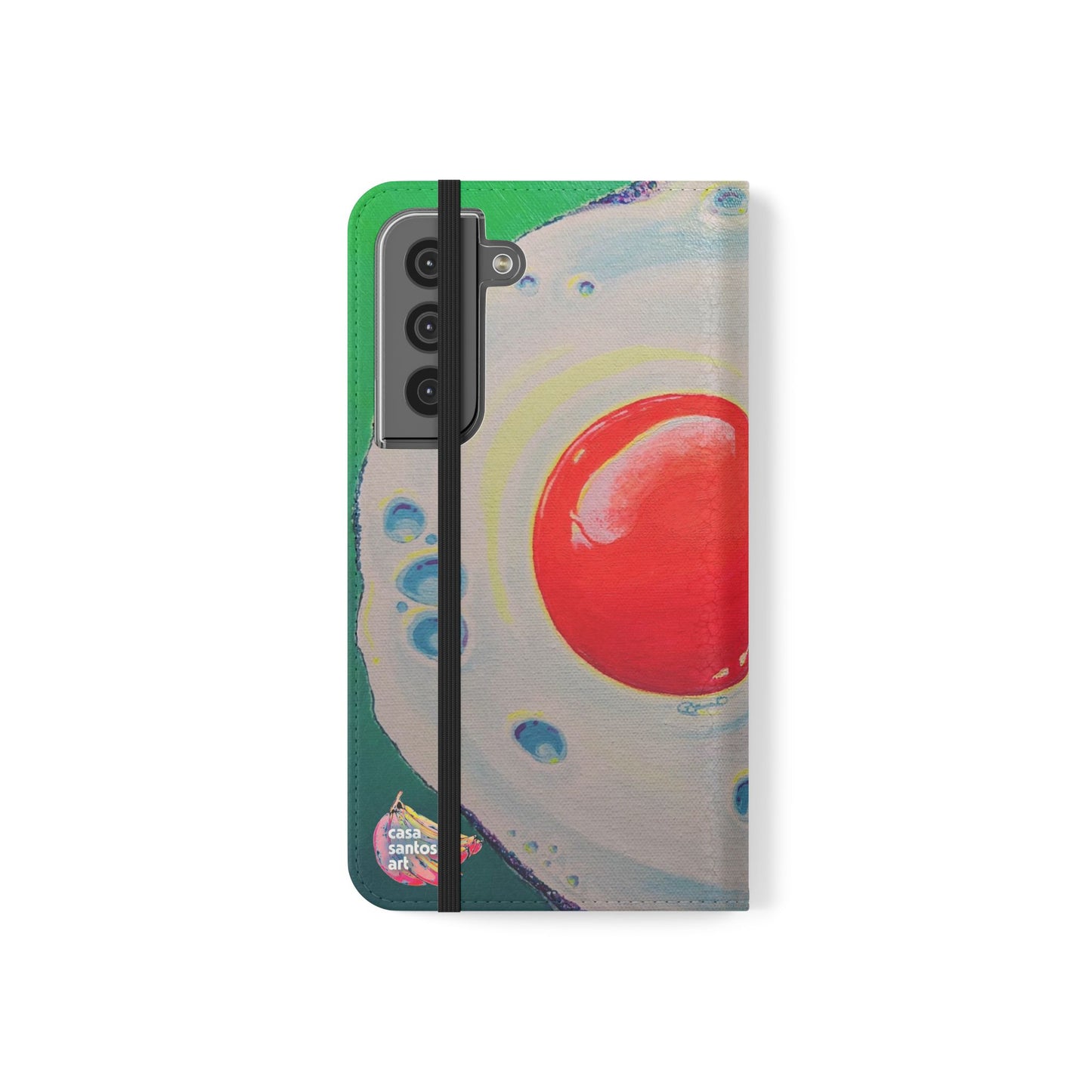 Neon Fried Egg Flip Phone Case – Wallet Cover with Card Slots