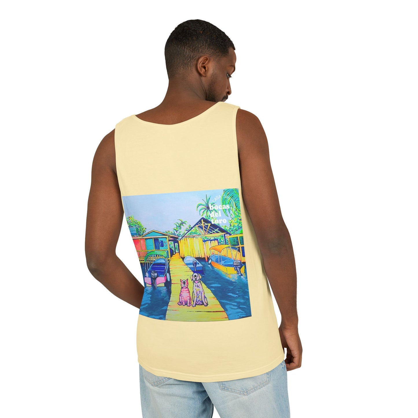 Unisex Cyclops Cat and Dog in Bocas Tank Top - Perfect for Summer Vibes