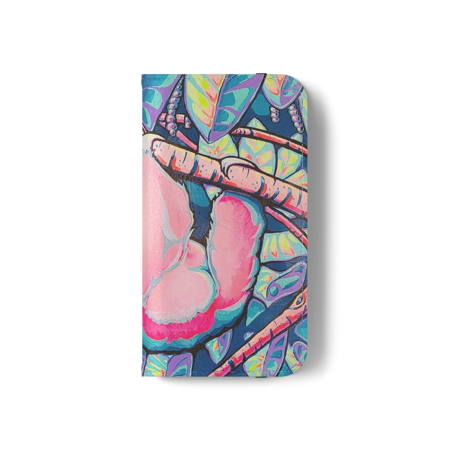 Cyclops Sloth Flip Phone Case – Wallet Cover with Card Slots