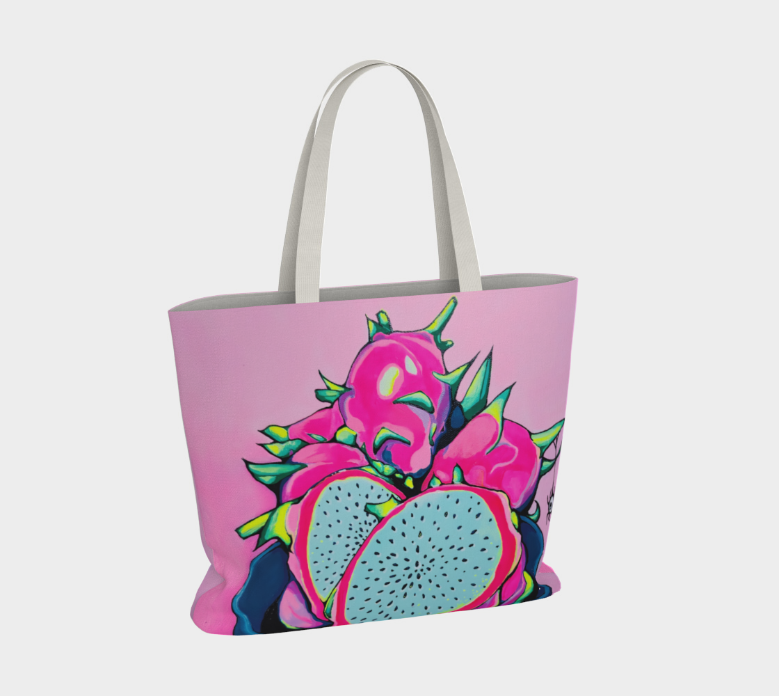 Neon PInk Dragon Fruit Market Tote