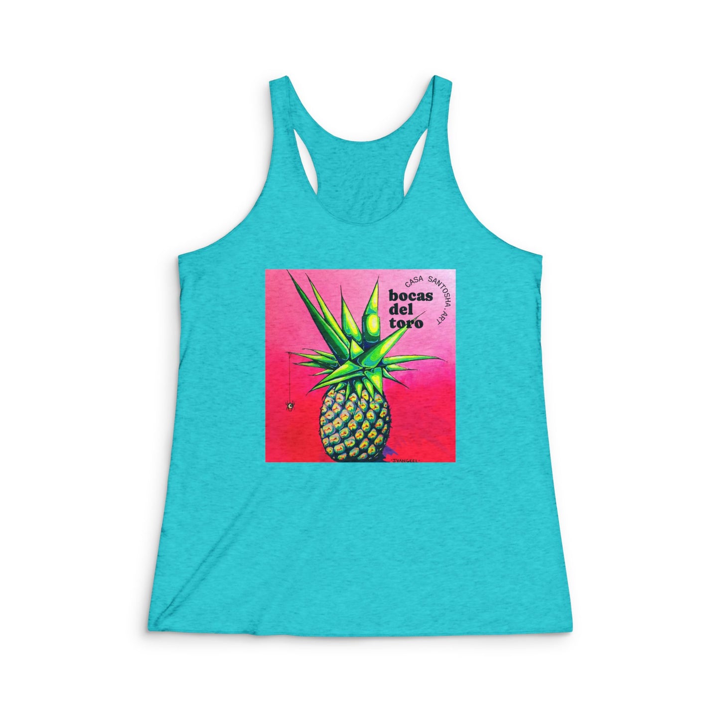 Women's Neon Pineapple Graphic Racerback Tank
