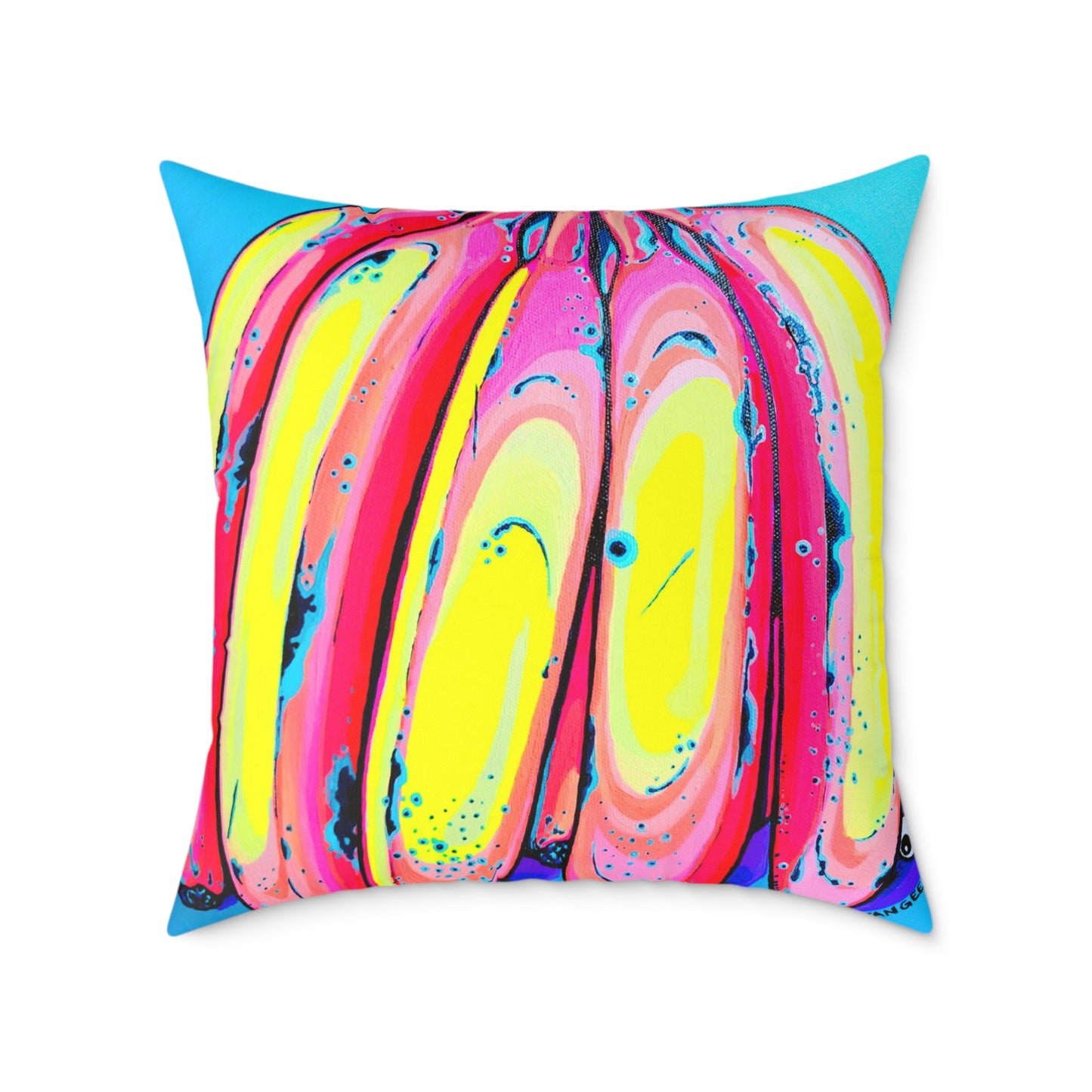 Neon Fat Bananas Art Canvas Decorative Pillow